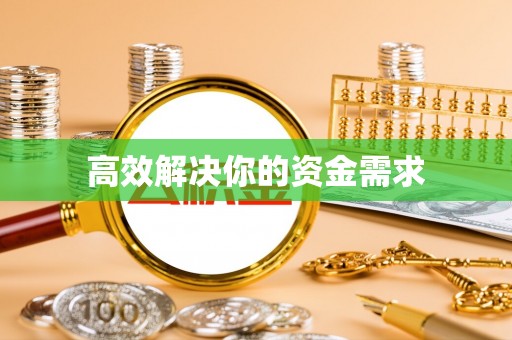 巨野高效解决你的资金需求